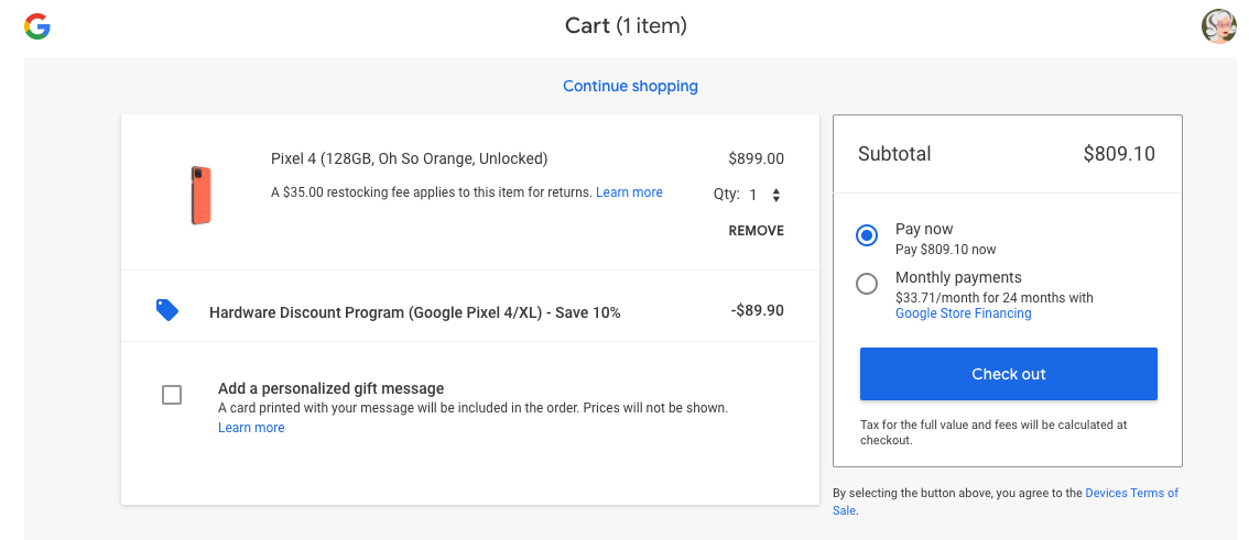 Cart example